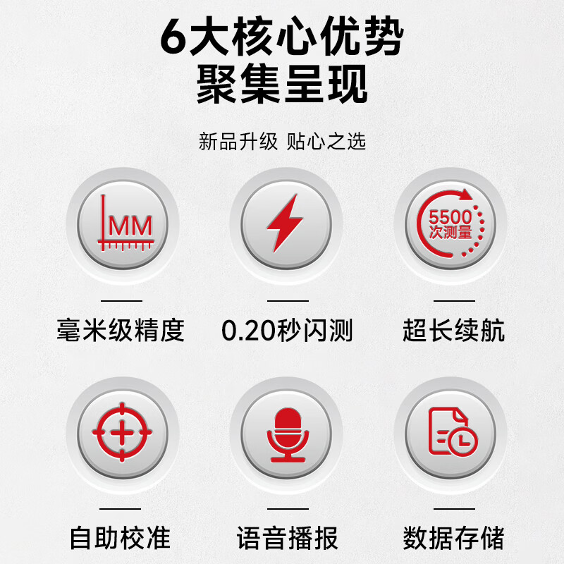 DELIXI ELECTRIC rangefinder infrared laser ruler handheld millimeter high-precision electronic ruler household room measuring instrument lithium battery voice 50m