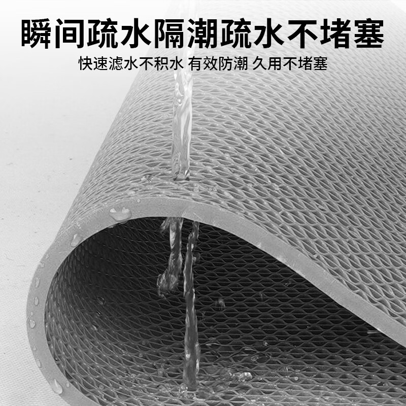 Andatong anti-slip mat PVC hollow floor mat thickened and cuttable carpet outdoor indoor bathroom kitchen drainage anti-slip and oil-proof floor mat gray 0.9m*1m thick 4.5mm