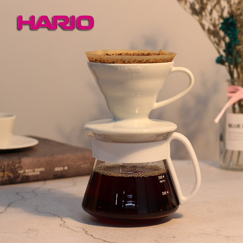 HARIOV60 Filter Bowl 01 Ceramic White VDCR-01-W