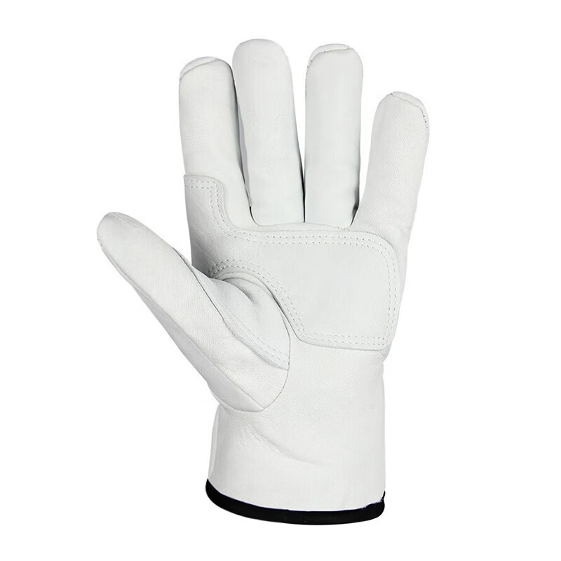 Pinzhide welding gloves, special anti-scalding, heat-insulating, wear-resistant and high-temperature-resistant labor protection gloves for welders, sheepskin Velcro style, white Velcro style