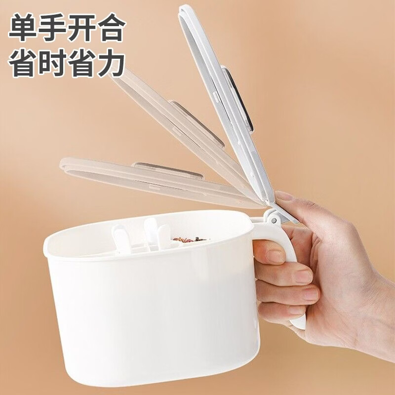 Home KATEI STORY Japanese divided seasoning box set four-grid kitchen household salt shaker MSG storage box seasoning jar with spoon white