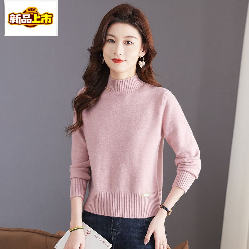 Chu Jing Cardigan Women's Half Turtleneck Sweater Small Short High Waist Bottoming Sweater Autumn and Winter Style Skirt Sweater Red XL (Recommended 118-128 catties)