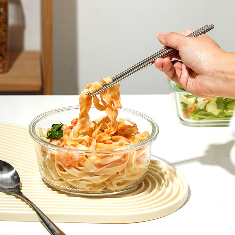 LOCK&LOCK Heat-resistant glass storage box with steam hole, microwave lunch box, instant noodle bowl, sealed lunch box 950ml