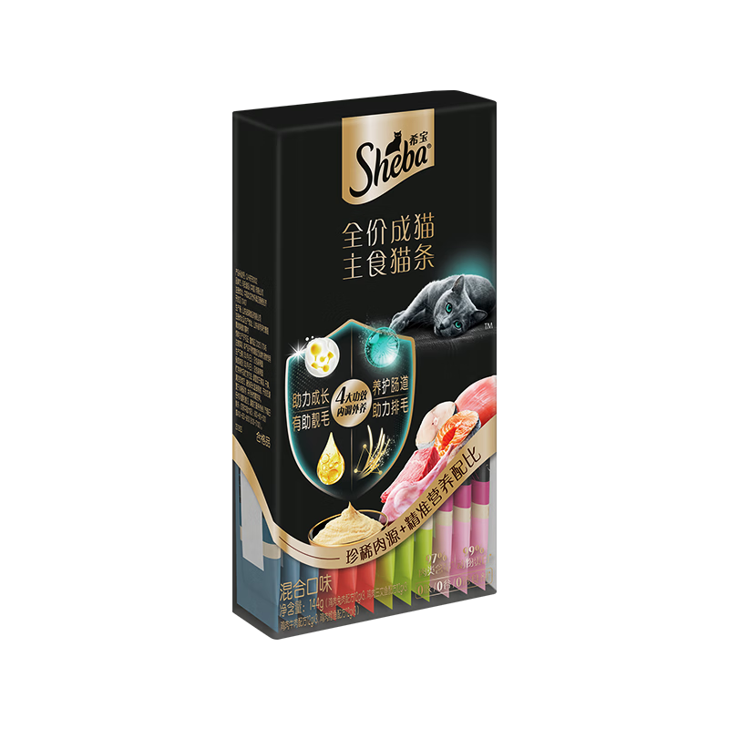 Sheba full price adult cat staple food cat strips mixed flavor 12g*12