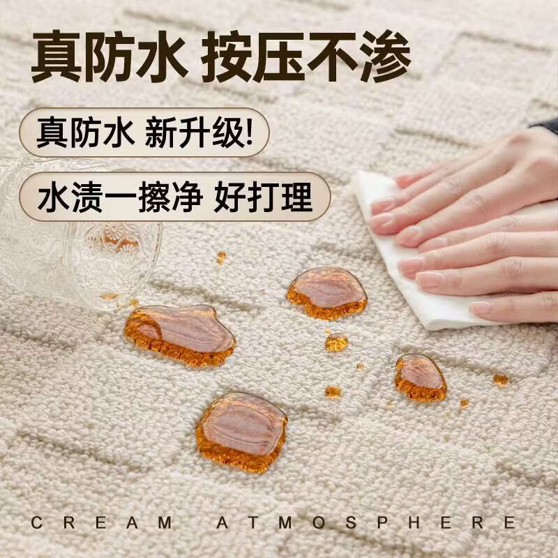 Yusenyi Diatom Silk Living Room Waterproof Large Carpet Mat No-Clean and Wipeable Bedroom Sofa Premium Lanka 01 Waterproof Diatom Silk 200cmx300cm