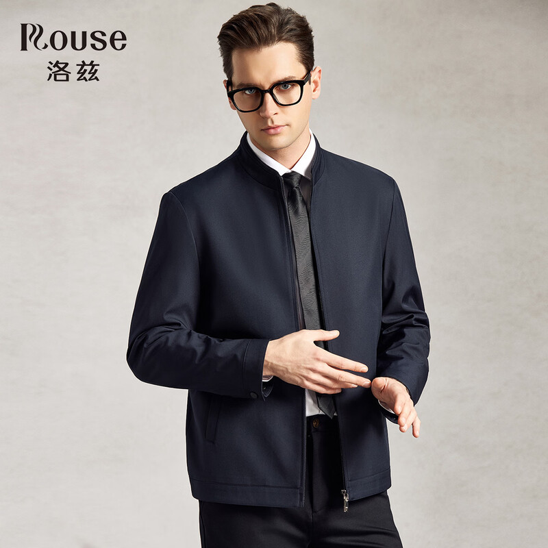 Loz skin-friendly and easy-care classic business casual stand-collar jacket capable and stylish short spring and autumn executive jacket for men