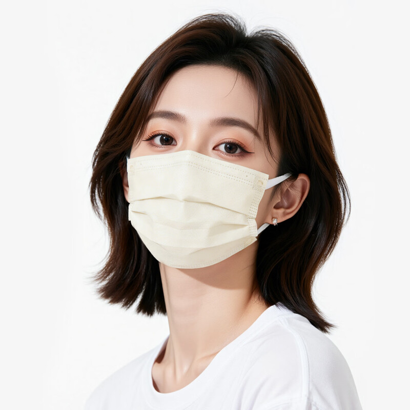 Runmi Biodisposable Medical Surgical Mask Sterilization Grade Winter Warmth and Windproof Individual Pack 65 Gray Rice/50 Pieces