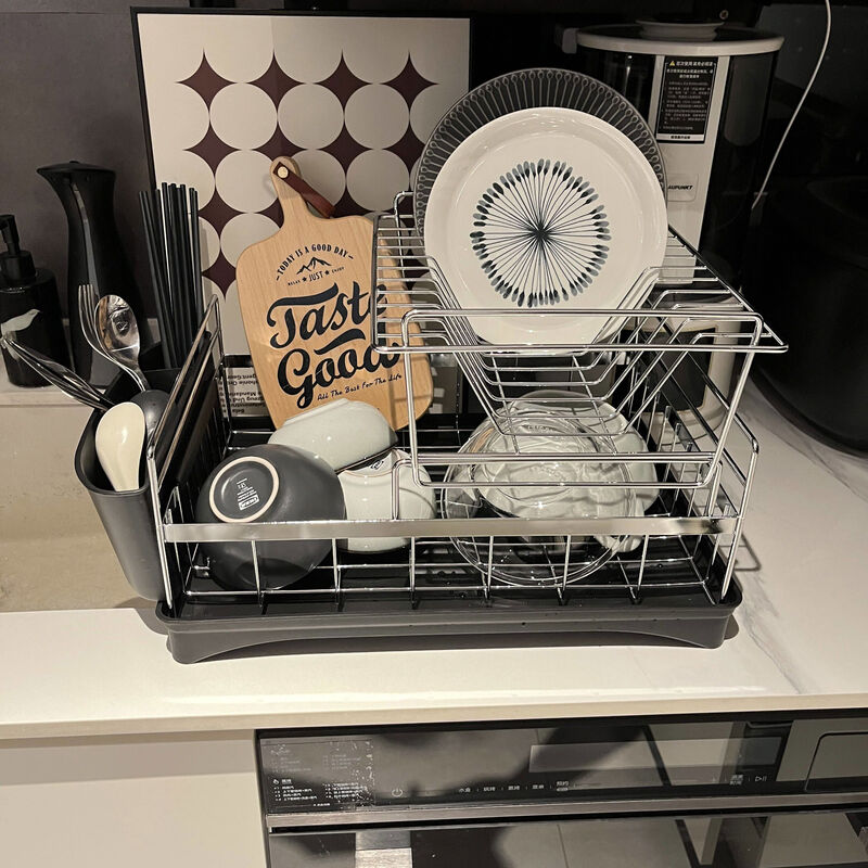 Youlinluo drain basket silver bowl rack double layer silver double layer rack + black chassis