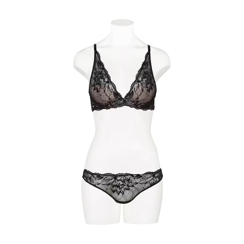 Calvin Klein Women's Bra Push-up Seamless Lace Thin Daily Sleeping Bra Sexy BLACK One Size |70C