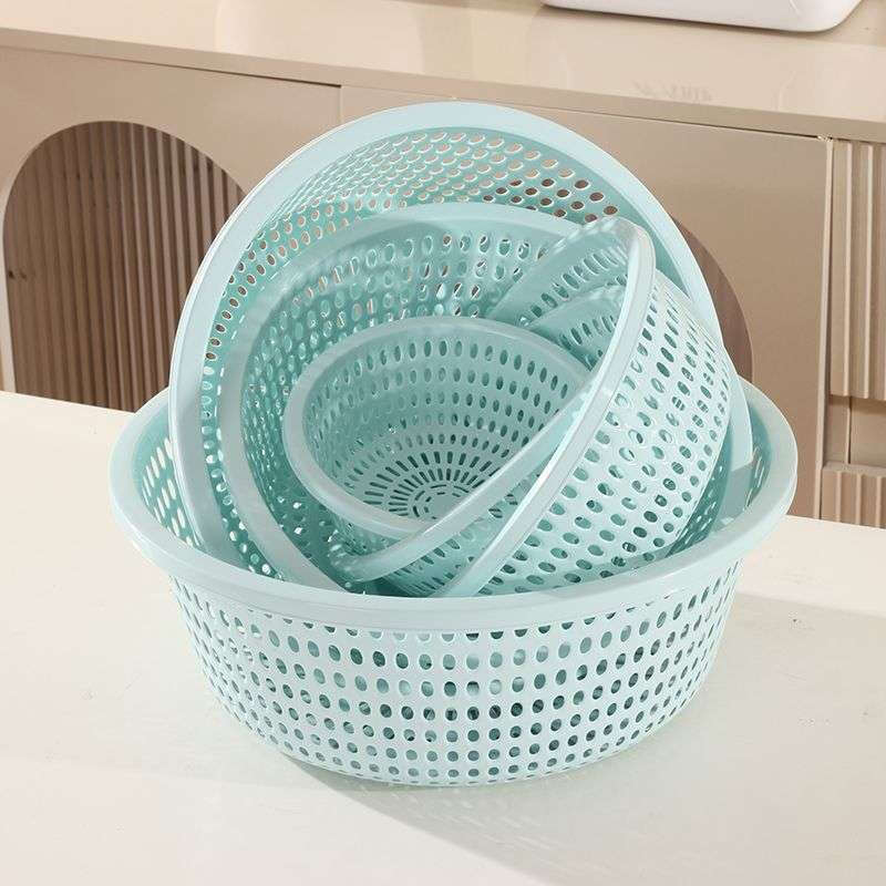 Yusenyi provides sticky hooks for household round plastic vegetable sieves, hollow vegetable baskets, bowls, chopsticks and fruit baskets, pink, medium, 3 pieces, 1 sticky hook