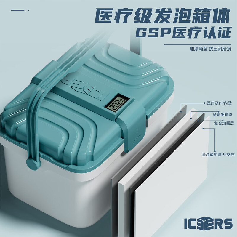 ICERS Eisens 3L insulated box PU medical insulin refrigerator outdoor breast milk refrigerator meal delivery heat preservation with 4 ice bags