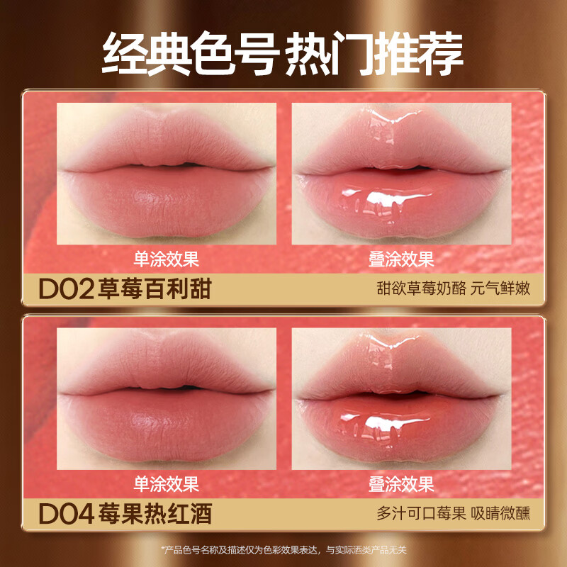 Mistine Double-ended Lip Glaze Tips Color Long-lasting Non-stick Lipstick Champagne Limited D04 Berry Mulled Wine