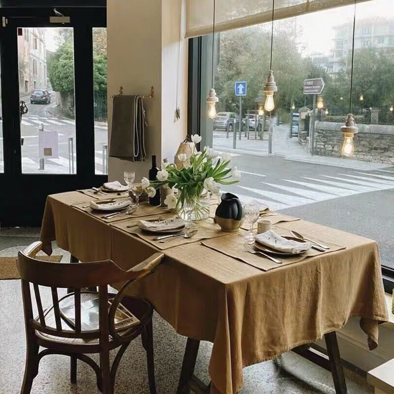 Fantasy Dessert Table Cloth Birthday Party Stall Dormitory Photo Background Hanging Cloth Milk Coffee Color Texture 140x400cm