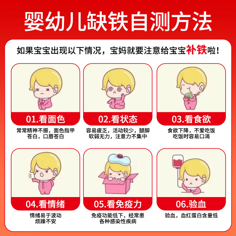 Little Red Face Iron Vita Contains Vitamin C Iron Supplement Liquid Iron Suitable for Infants and Young Children Oral Nutritional Solution 125ml