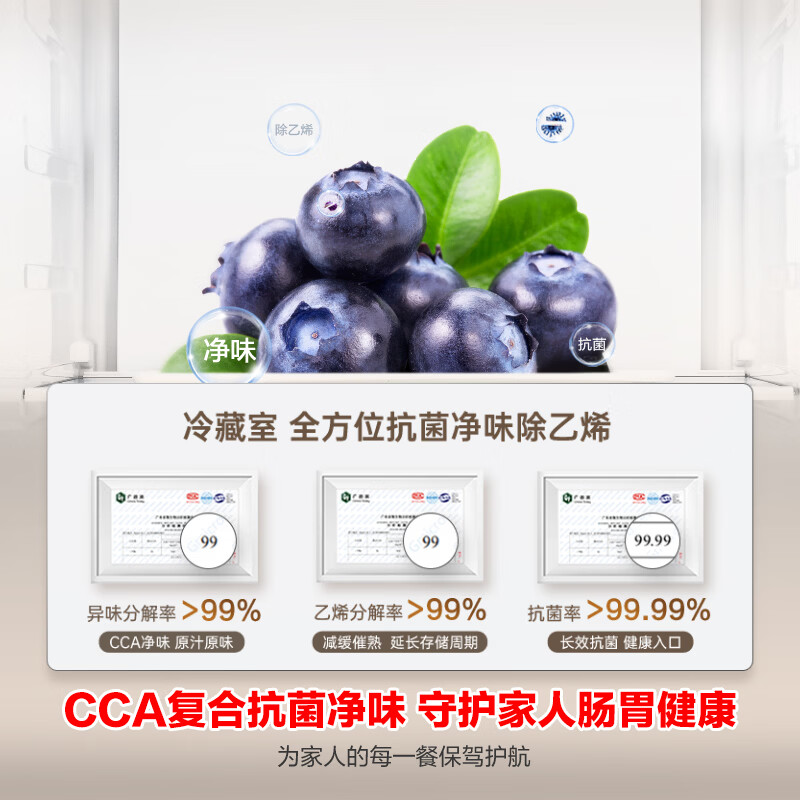 Rongsheng 547L side-by-side refrigerator large capacity ultra-thin first-level energy efficiency air-cooled frost-free dual frequency conversion energy-saving odor-free double-door trade-in BCD-547WD12HP national subsidy