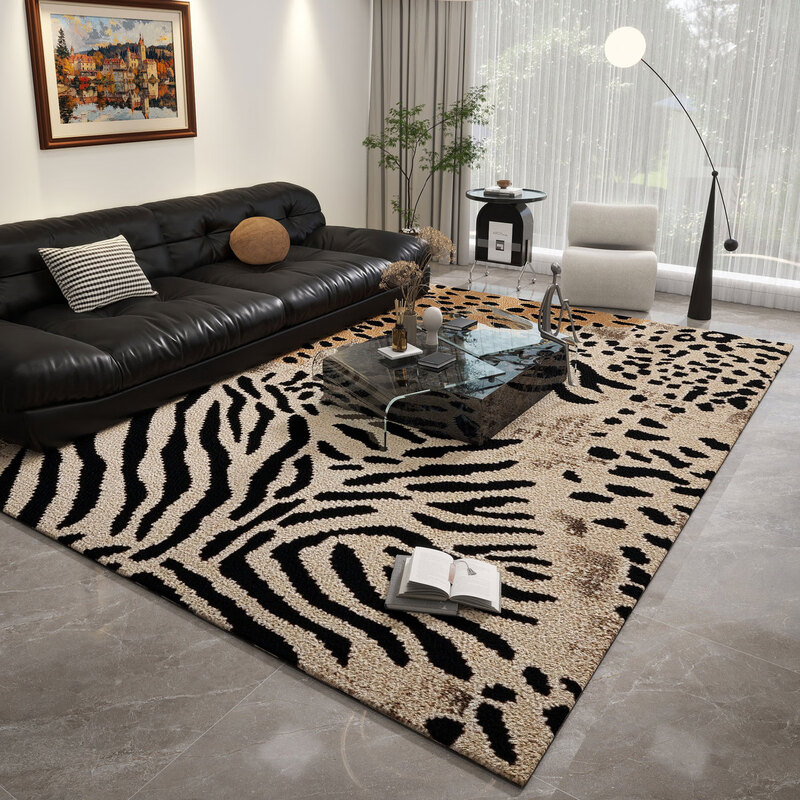 Fantasy living room carpet new light luxury high-end sofa coffee table blanket bedroom bedside blanket large area full floor mat leopard print No. 1 300CMx450CM suitable for large living rooms