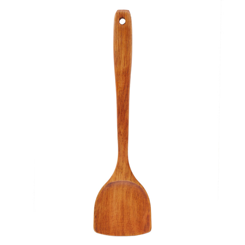 Shantou Lincun He Shike wooden pot shovel spoon kitchenutensils kitchen utensils cooking shovel cooking wooden shovel straight handle large spoon 30*8.8cm about 80g