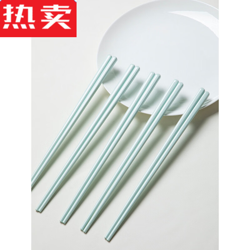 Tuojin imported high-quality ceramic chopsticks from Germany, ceramic chopsticks for home use, high temperature resistance and non-deformation, Linlang blue jade high temperature ceramics, 10 pairs