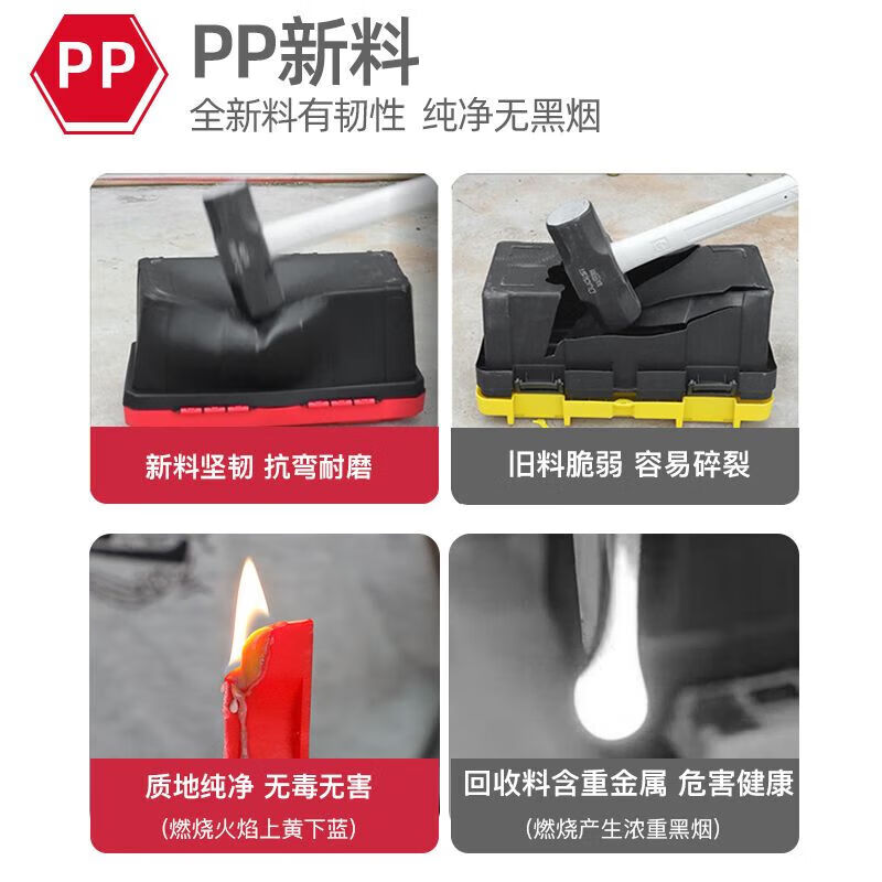 Jingxi Selection Multifunctional Tool Box Industrial Grade Household Electric Hammer Tool Box Widened and Portable 2 Combination Pack One Medium and One Large Black King Kong Wide Body Tool Box + Parts Box