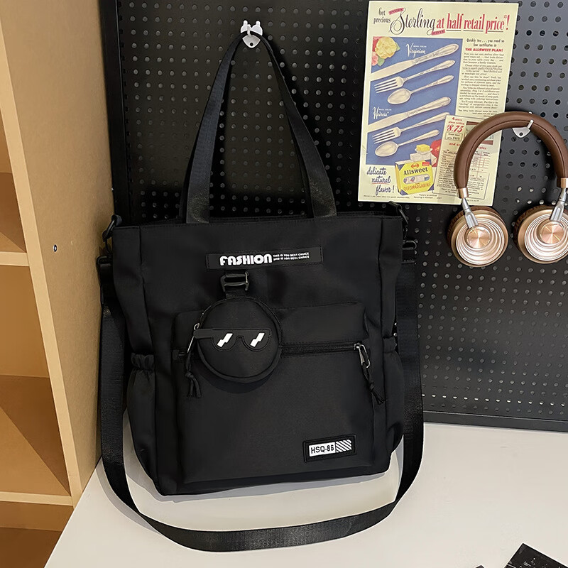 VICTORIATOURIST school bag for middle and high school students, large-capacity tutoring bag, good-looking lightweight crossbody bag, tutoring bag, book carrying student tote bag