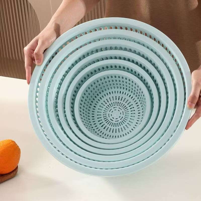 Yusenyi provides sticky hooks for household round plastic vegetable sieves, hollow vegetable baskets, bowls, chopsticks and fruit baskets, pink, medium, 3 pieces, 1 sticky hook