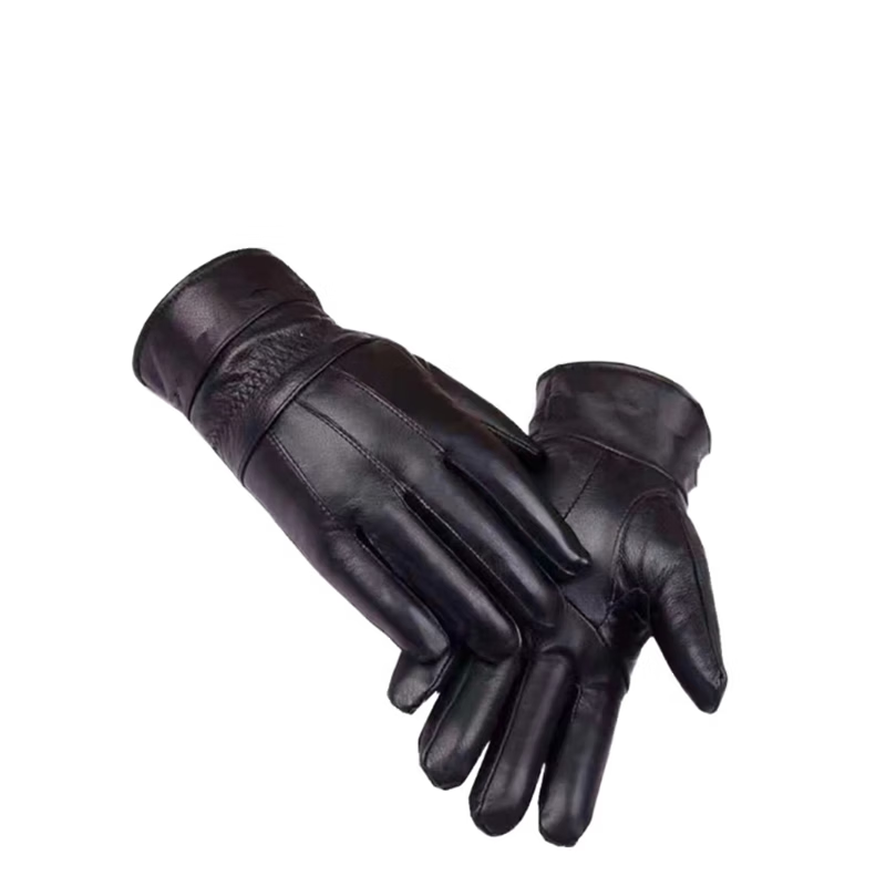 Pure sheepskin genuine leather men's gloves winter motorcycle windproof and water repellent warm plus velvet thickened riding gloves genuine leather thickened gloves