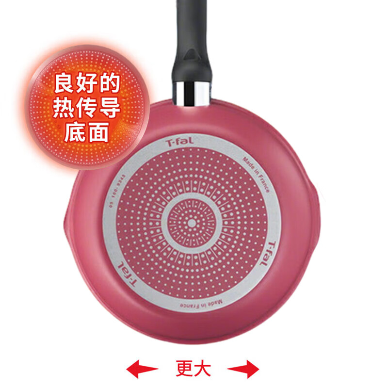 Tefal non-stick wok containing titanium reinforced wear-resistant household frying pan wok frying pan French red dot temperature sensing 22cm