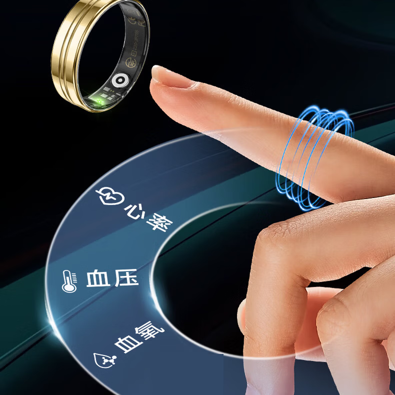 KPEP Medical Flagship Blood Oxygen Heart Rate Blood Pressure Sleep Monitoring Remote Control Photo Gesture Page Turning Somatosensory Games Men and Women Couple Sports Ultra-Thin Health Smart Ring