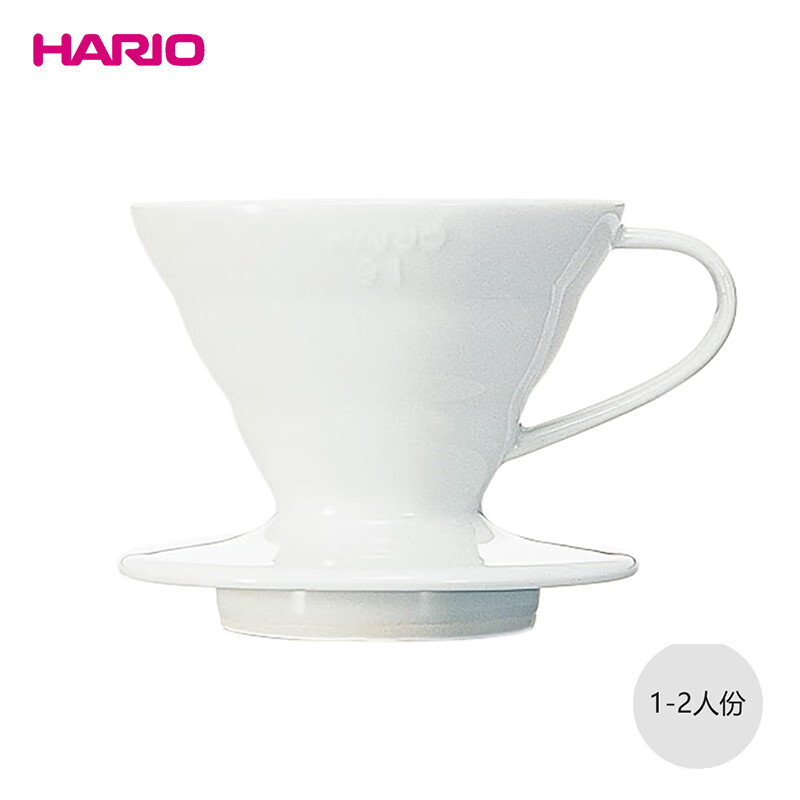 HARIOV60 Filter Bowl 01 Ceramic White VDCR-01-W
