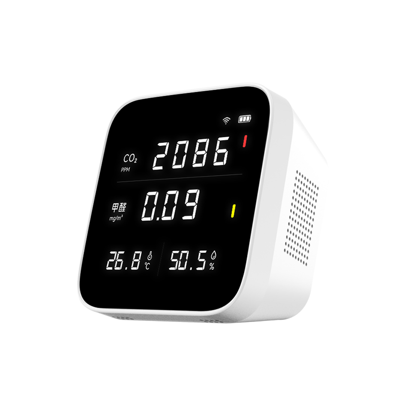 Hongmeng Smart Selection Haun Air Quality Monitor Formaldehyde Temperature Humidity Carbon Dioxide CO2 High-Precision Monitoring Indoor Household Four-in-One Sensor App Linkage