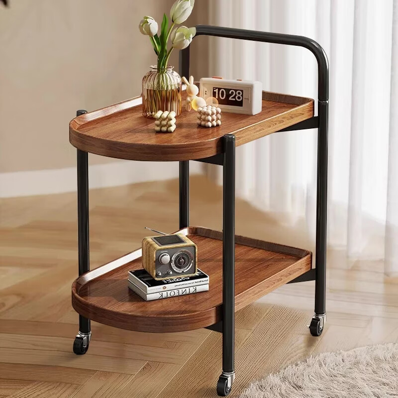 Zhuobo coffee table small table side table sofa side table coffee table dining cart storage rack BCJ02 special-shaped walnut color