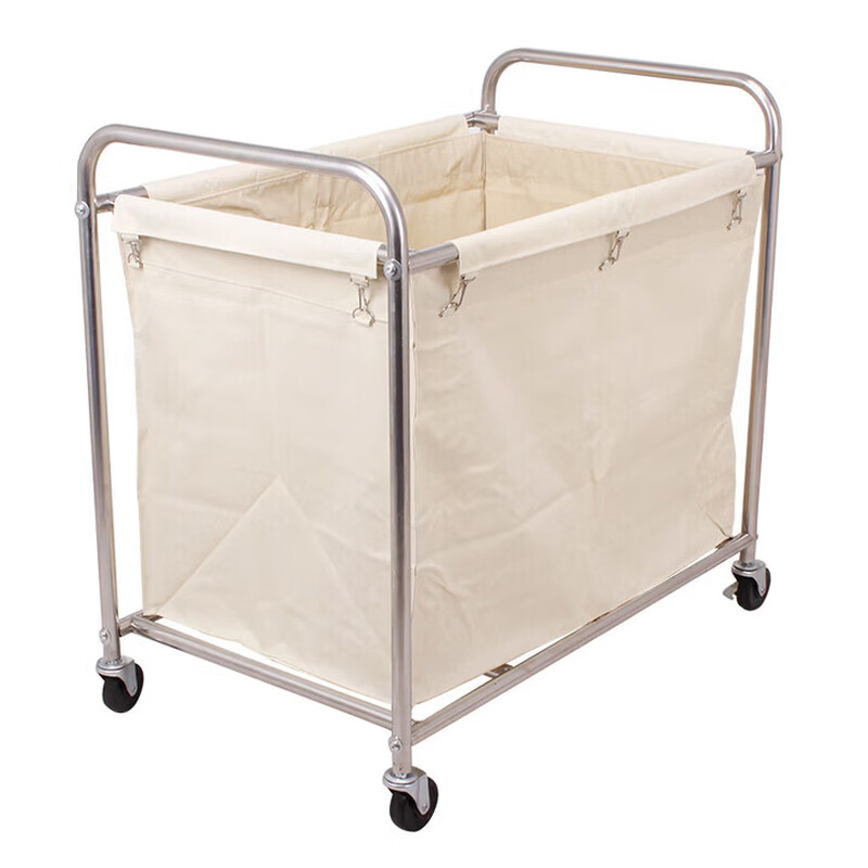 Linen cart, hotel work cart, hotel service cart, dry cleaning shop storage cart, stainless steel hand-pushed dirty linen recycling cart, thickened blue conical linen cart, disassembly model