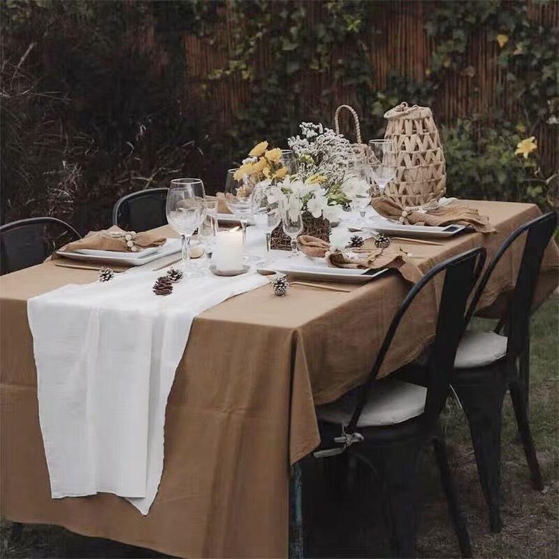 Fantasy Dessert Table Cloth Birthday Party Stall Dormitory Photo Background Hanging Cloth Milk Coffee Color Texture 140x400cm