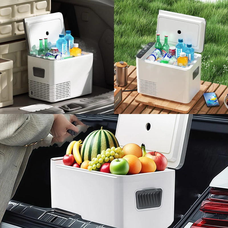 PMG Car Refrigerator Car Home Dual-Purpose Refrigeration and Freezing Fresh Milk Storage Breast Milk Ice Cream Compressor Small Refrigerator Cloud White (-18~20 C) Car Home Dual-Purpose Refrigeration and Freezing Breast Milk Storage Refrigerator 10L