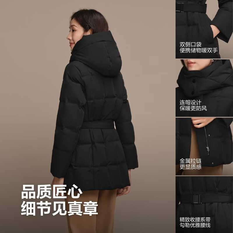 Bosideng Down Jacket, Goose Down Women's Thickened Hooded Business Jacket, Best Selling in the Mall, Same New Year Red Jacket