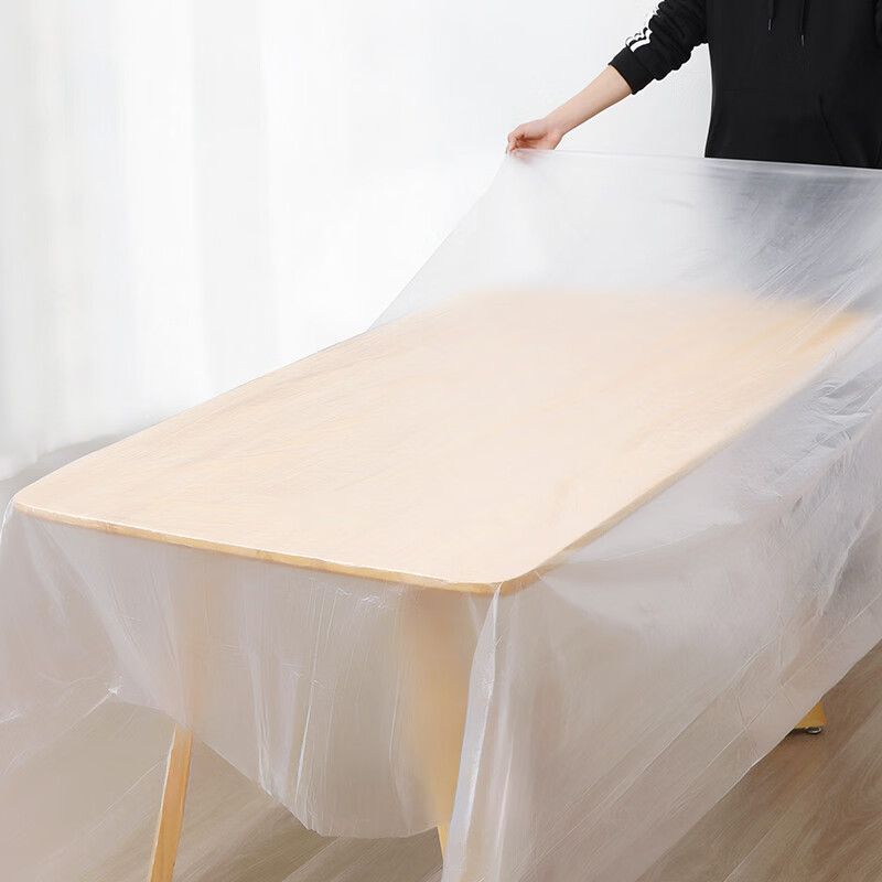 Yijie disposable tablecloth thickened waterproof round table tablecloth rectangular plastic film commercial household small picnic mat 1.4mx1.4m (10 pieces) white