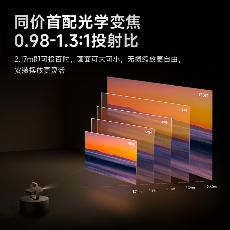 XGIMI Z9X 4K New Thin and Light 4K Optical Zoom Projector 1600ISO True Highlight Home Intelligent Pan-Tilt Projector National Subsidy