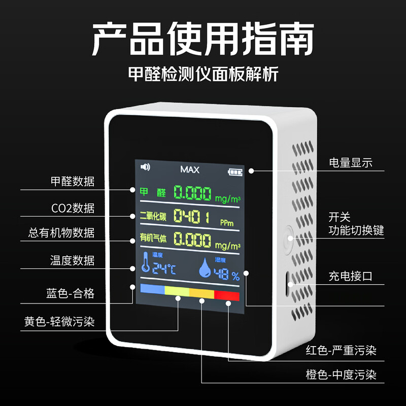 Senmeiju formaldehyde detector high-precision household air quality detector indoor formaldehyde measurement instrument eight-in-one