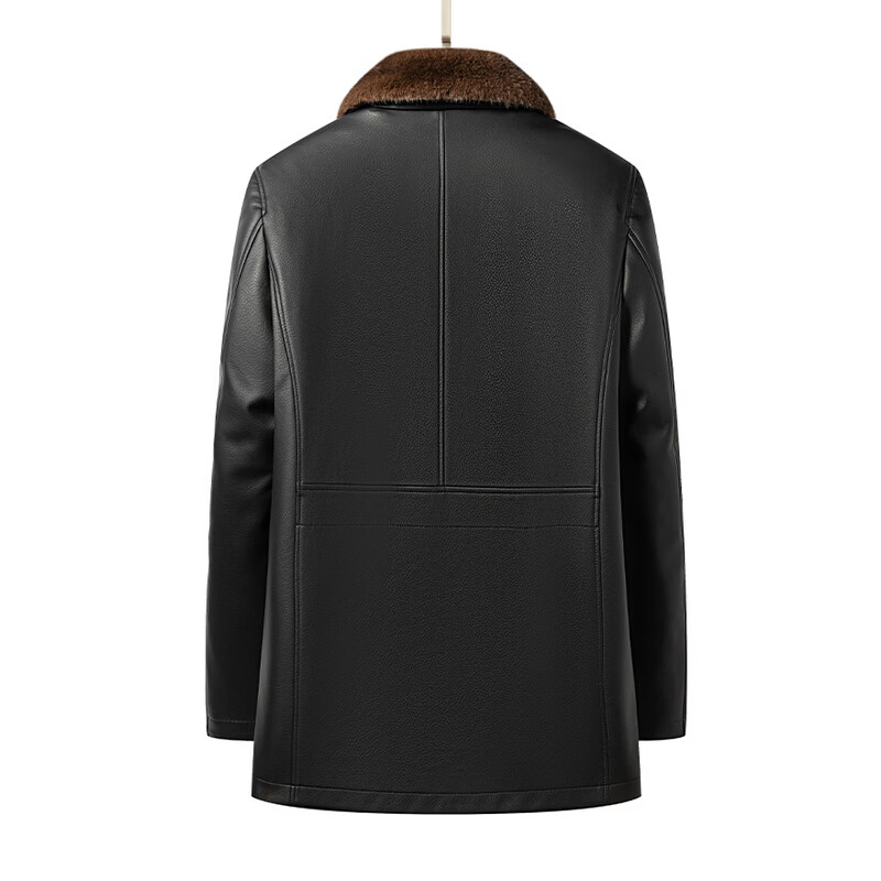 Yalu Genuine Leather Jacket Men's Medium and Long 2025 New Living Face Mink Velvet Liner Fur Collar Middle-aged and Elderly Leather Jacket
