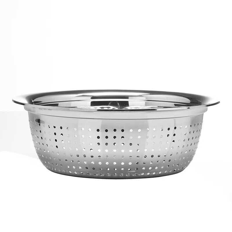 He Jiagong stainless steel large leaky vegetable sink 28-70 washed fruit basin vegetable basket drain basin rice basin drain basket 60 extra thick vegetable drain basin + thick steel solid basin