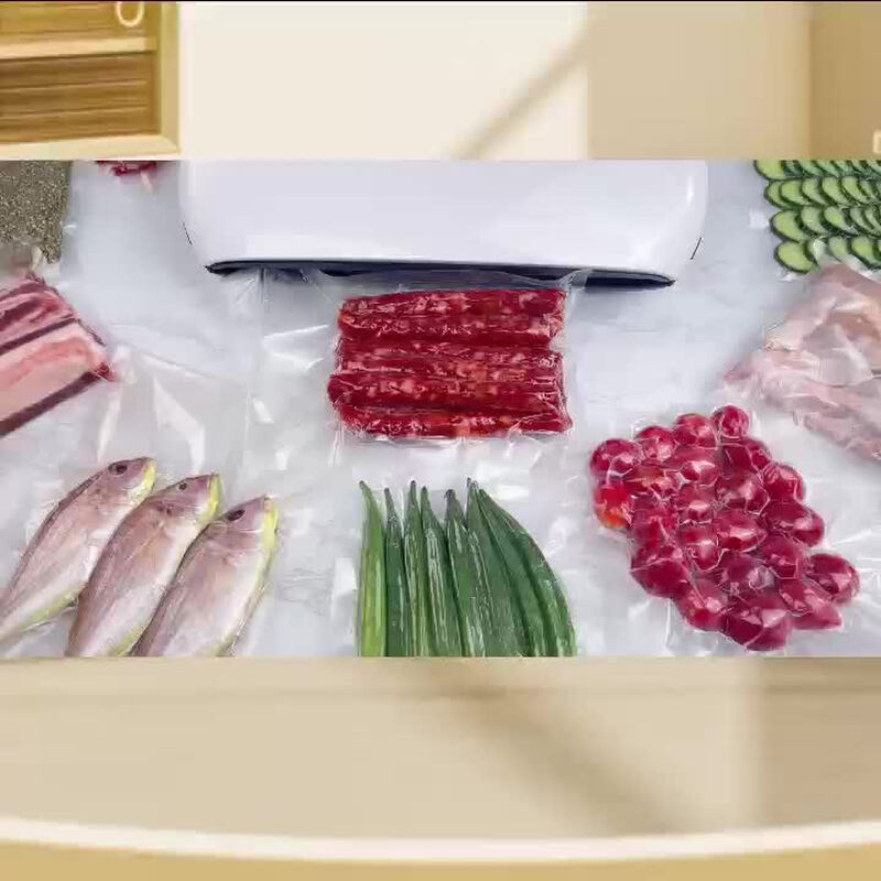 Vacuum sealing machine small household food packaging machine wet and dry vacuum machine sealing machine freshness machine white-32CM extended seal + lower cover washable