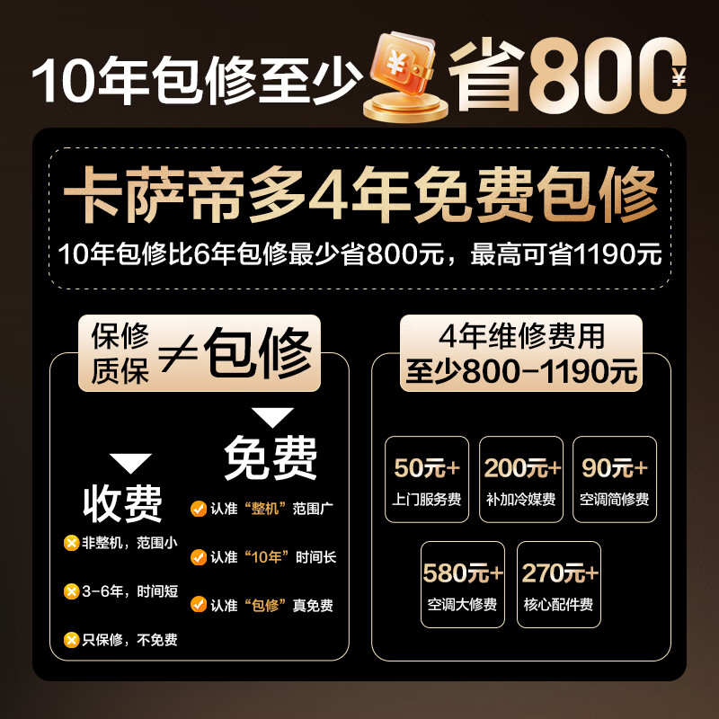 Casarte Air Conditioner Nebula 3 HP New Level Energy Efficiency Inverter Living Room Vertical Cabinet Unit Composite Comfort Wind Full Copper Pipe National Subsidy CAP7216BAA(81)VU1