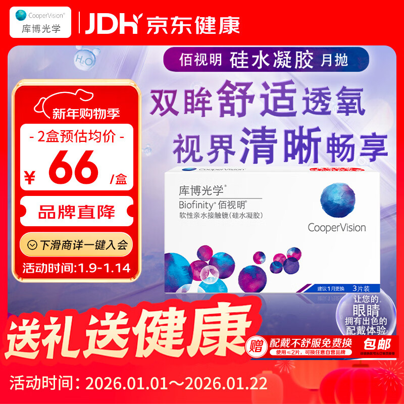 Cooper Optics Biofinity imported transparent contact lenses silicone hydrogel monthly disposable 3 pieces 650 degrees