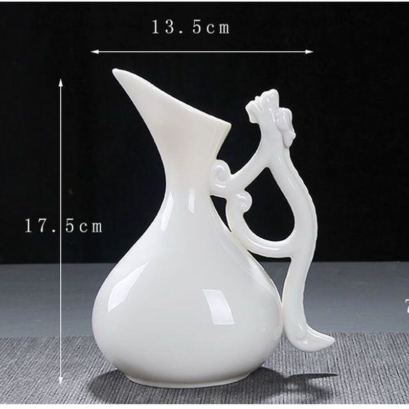 Fantasy wine pot, ancient style creative ceramic household, one pound of wine pot, white wine, one cup, antique wine separator, sake belt handle, bamboo newspaper safe dragon pot, 1 pot, 10 cups (free stopper)