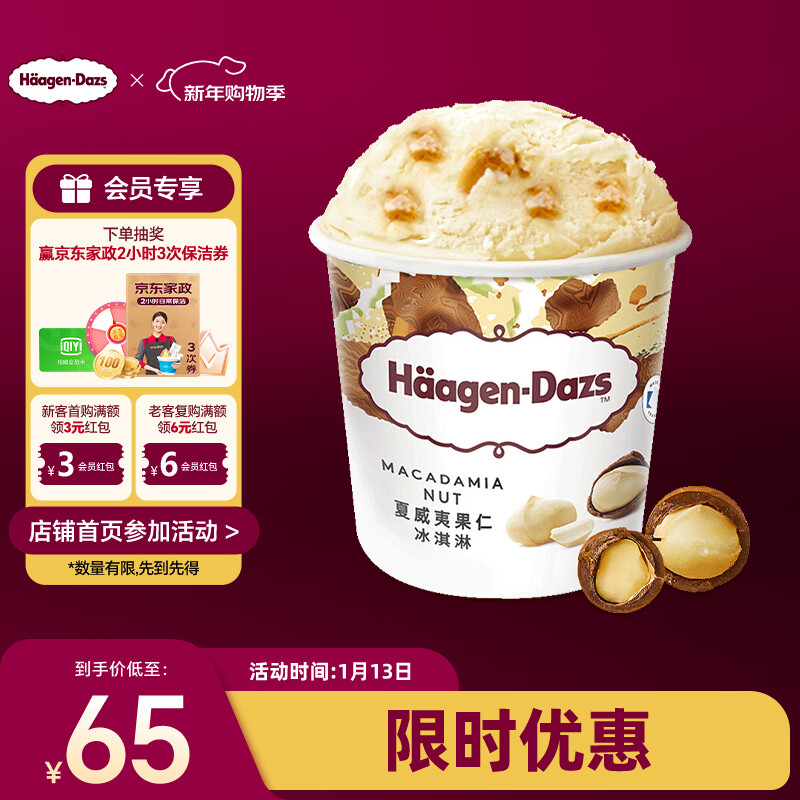 Haagen-Dazs macadamia nut vat ice cream 473ml/tub ice cream
