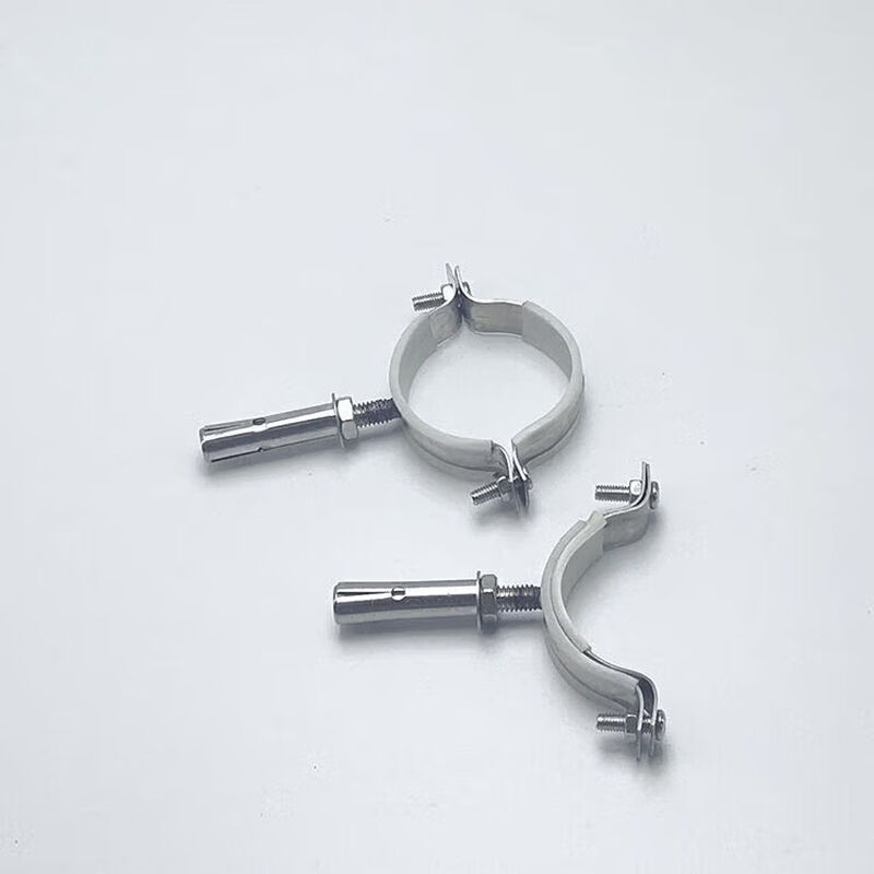 Xu Ding 201 stainless steel pipe clamp, stainless steel hanging code, stainless steel pull-out rubber pipe clamp, expansion bolt pipe hoop elevator, 25 pipe clamps M6*60mm, 10 pieces, stainless steel pull-out