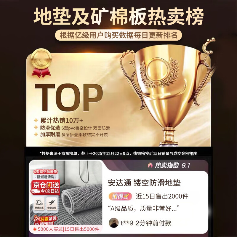 Andatong anti-slip mat PVC hollow floor mat thickened and cuttable carpet outdoor indoor bathroom kitchen drainage anti-slip and oil-proof floor mat gray 0.9m*1m thick 4.5mm