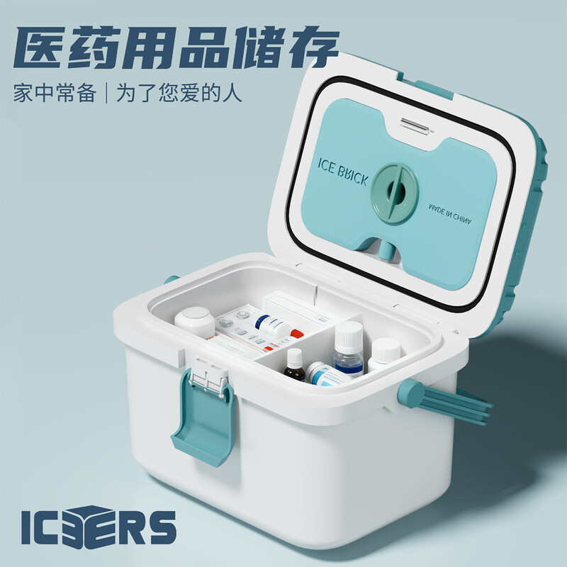 ICERS Eisens 3L insulated box PU medical insulin refrigerator outdoor breast milk refrigerator meal delivery heat preservation with 4 ice bags