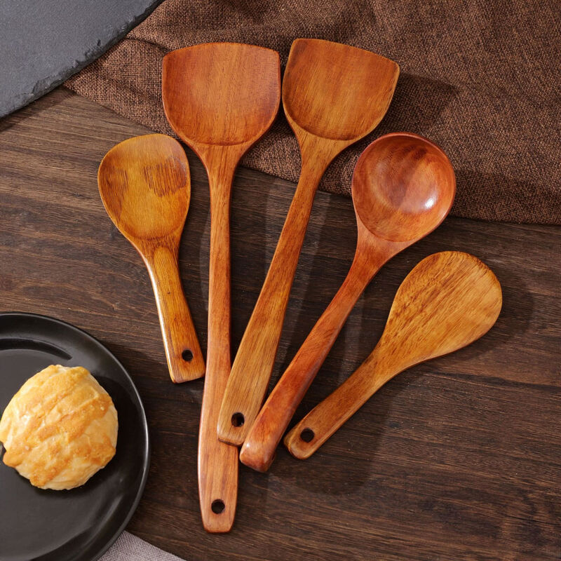 Shantou Lincun He Shike wooden pot shovel spoon kitchenutensils kitchen utensils cooking shovel cooking wooden shovel straight handle large spoon 30*8.8cm about 80g