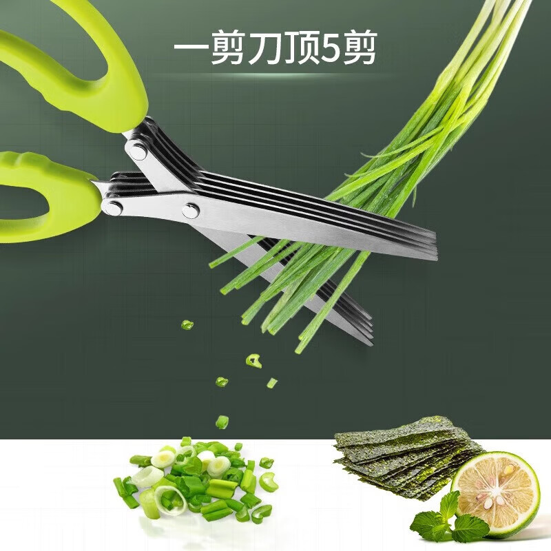 Home kitchen multi-layer onion scissors multi-functional stainless steel five-layer onion scissors vegetable scissors green onion cutter